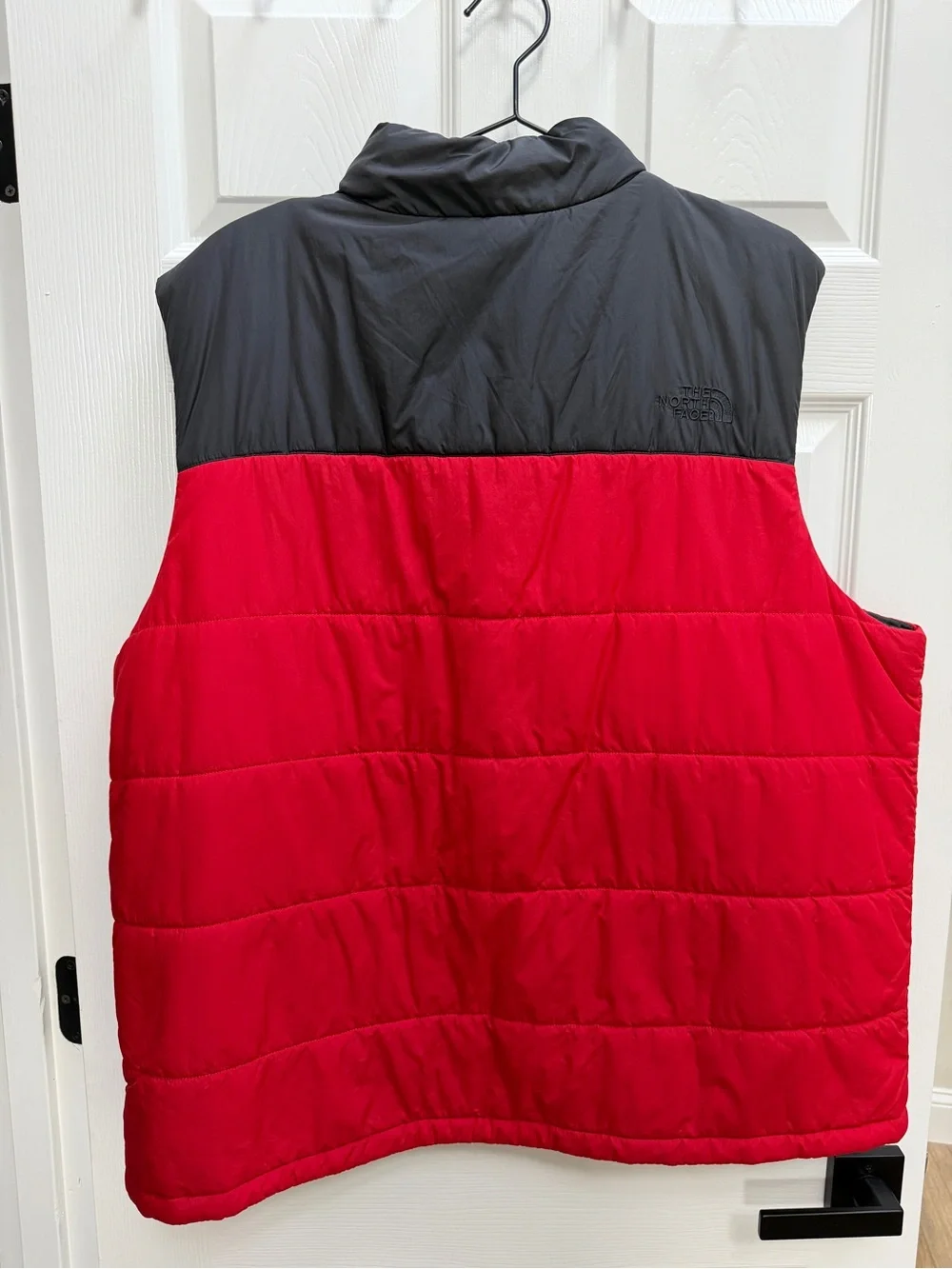 The North Face Red and Black Quilted Puffer Vest